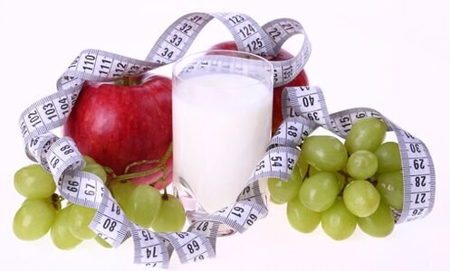 Kefir und Obst zur Gewichtsreduktion